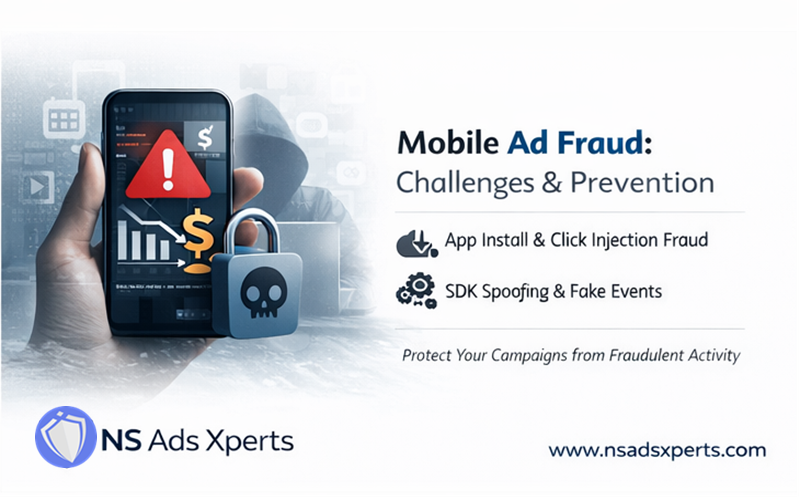 Illustration of unique challenges in mobile ad fraud detection and prevention with various fraud types