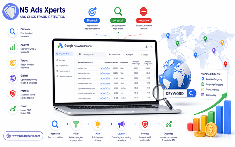 Screenshot of the Google Keyword Planner interface showing keyword ideas and search volume data, illustrating how to use Google Keyword Planner for free keyword research