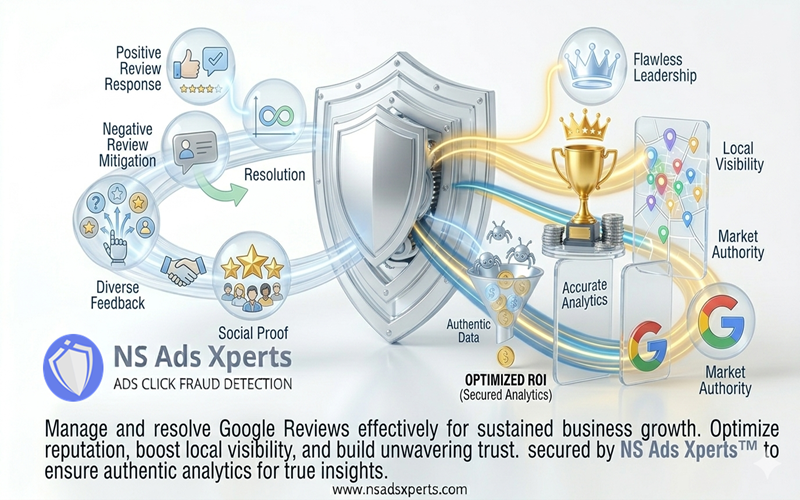 Flowchart illustrating best practices for responding to positive and negative Google Reviews