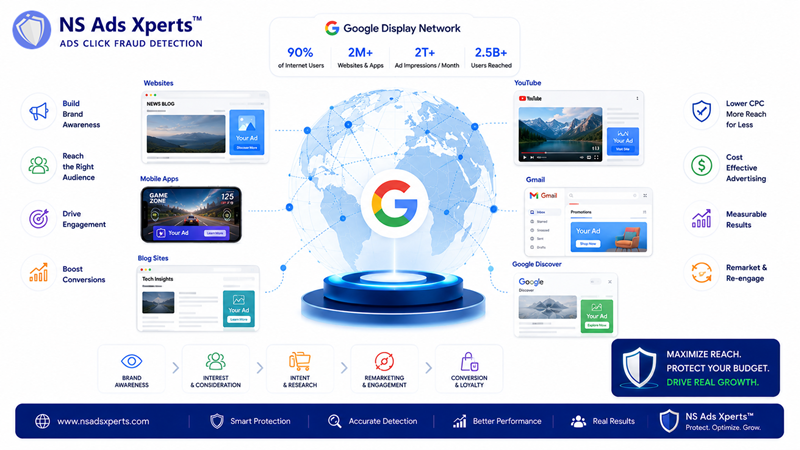 Diagram illustrating Google Display Network's vast reach