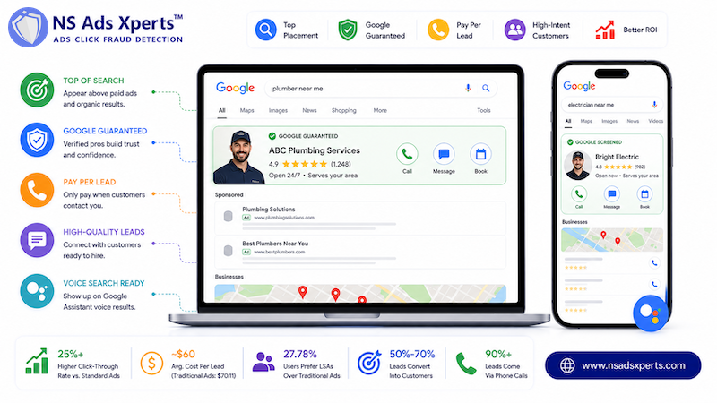 Local Service Ads appearing at the top of Google search results